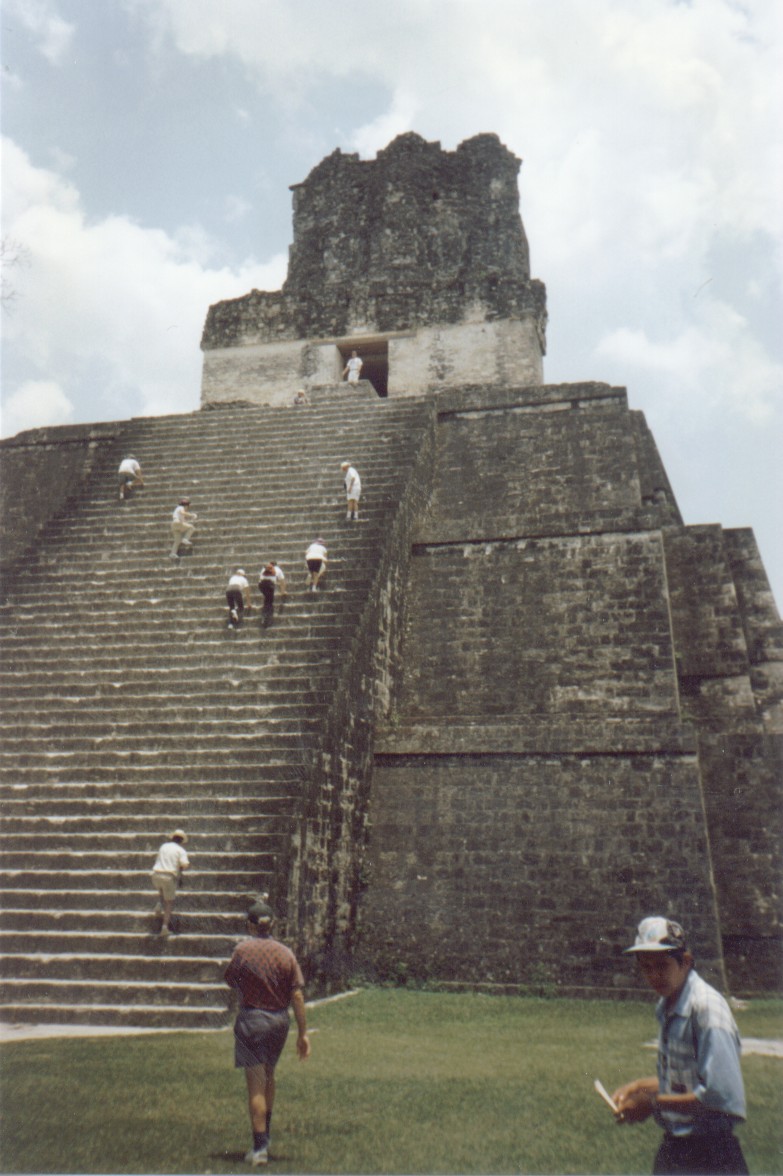 Me atop Temple 2 at Tikal, Guatemala, 1997